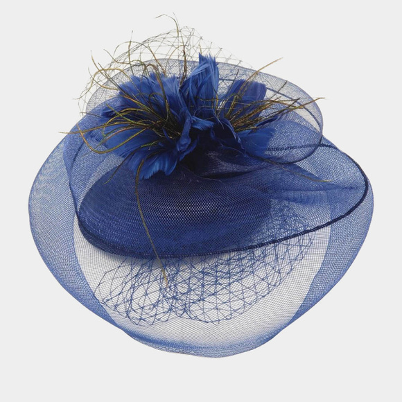 Floral Feather Mesh Fascinator Hat - Picture 1 of 2